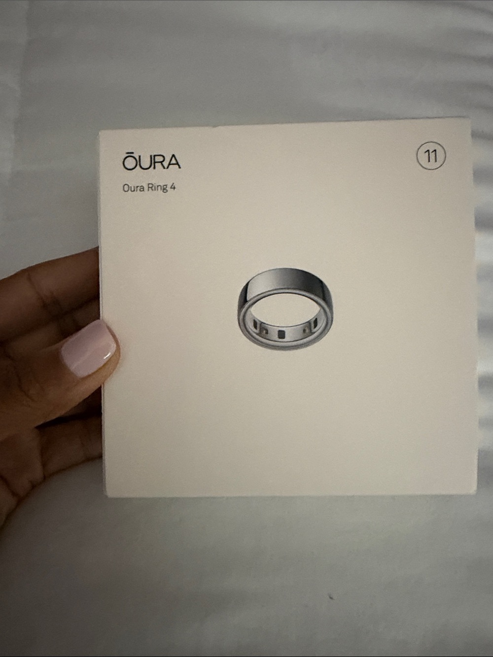 Oura Silver Ring 4 with Pale Pink Accent